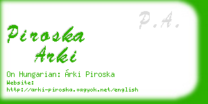 piroska arki business card