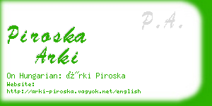 piroska arki business card